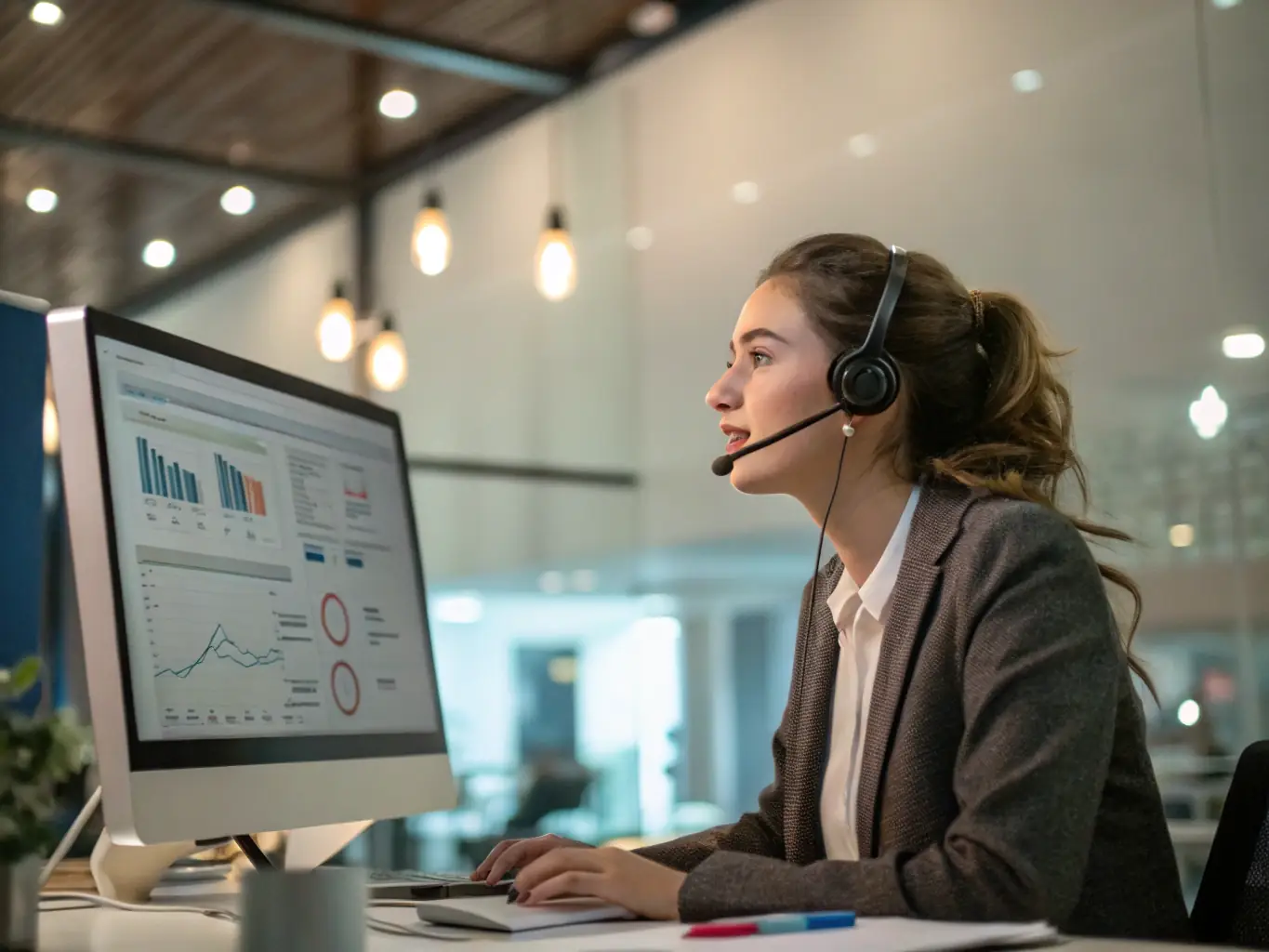 A content creator is managing a successful campaign on their laptop, with data analytics displayed on the screen, symbolizing campaign coordination.